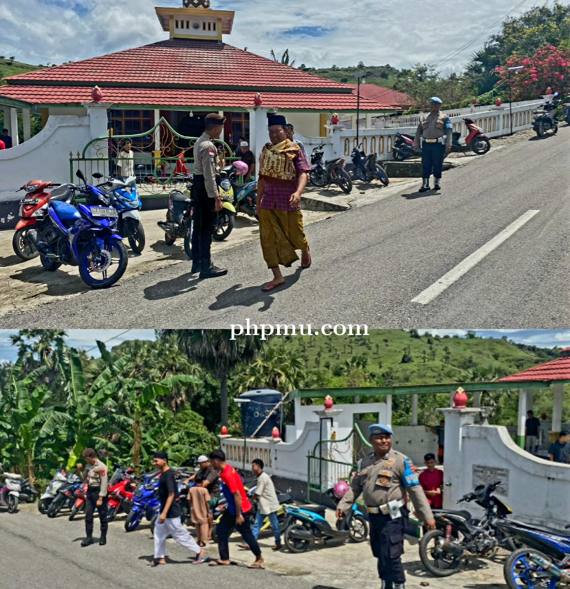 Tingkatkan Stabilitas Kamtibmas, Polsek Kisar Lakukan Pengamanan Kegiatan Sholat Jumat di Masjid Al 